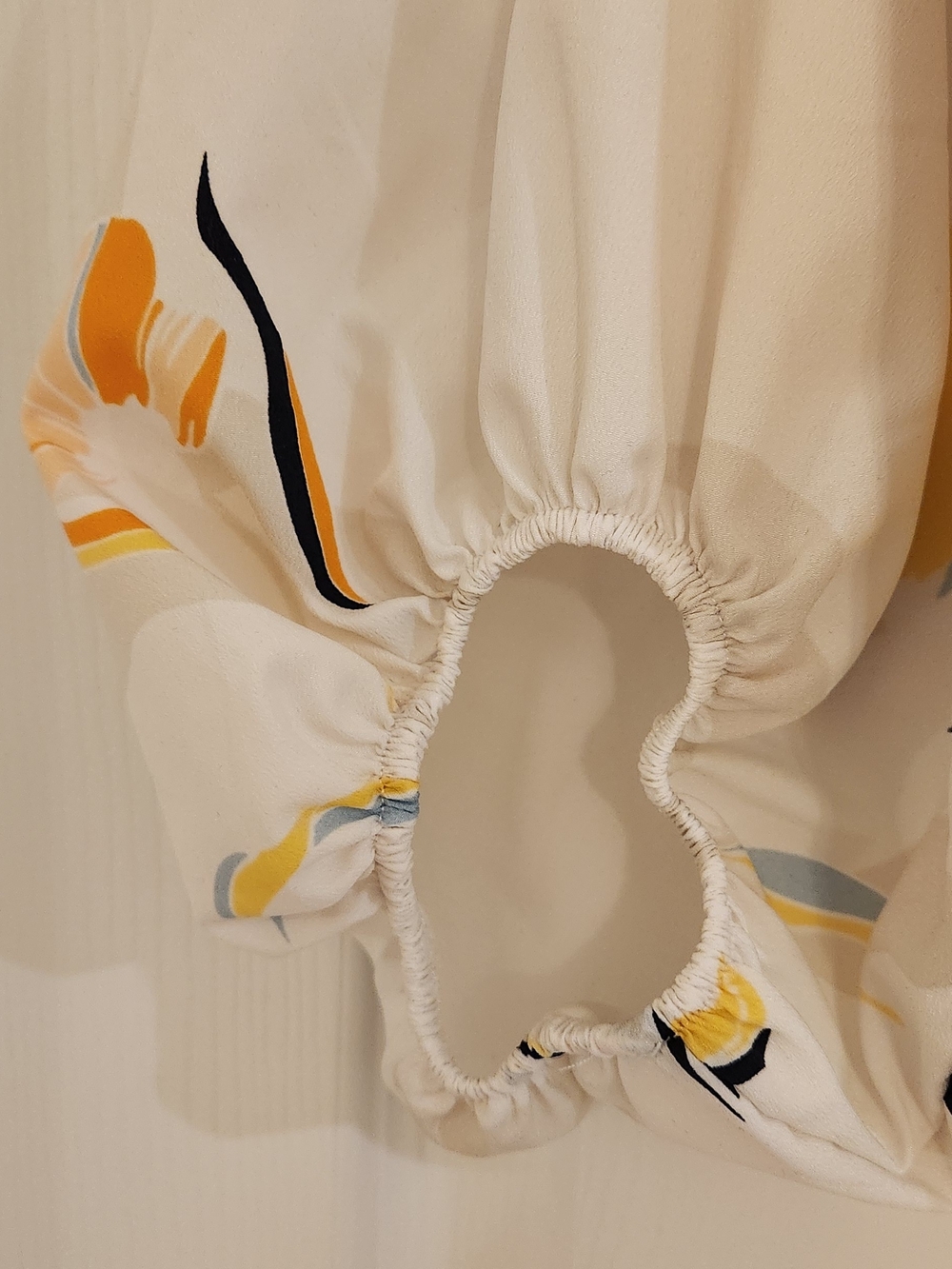 A New Day White Floral Square-Neck Long Sleeve Blouse Size M Unique Fit - Picture 9 of 14